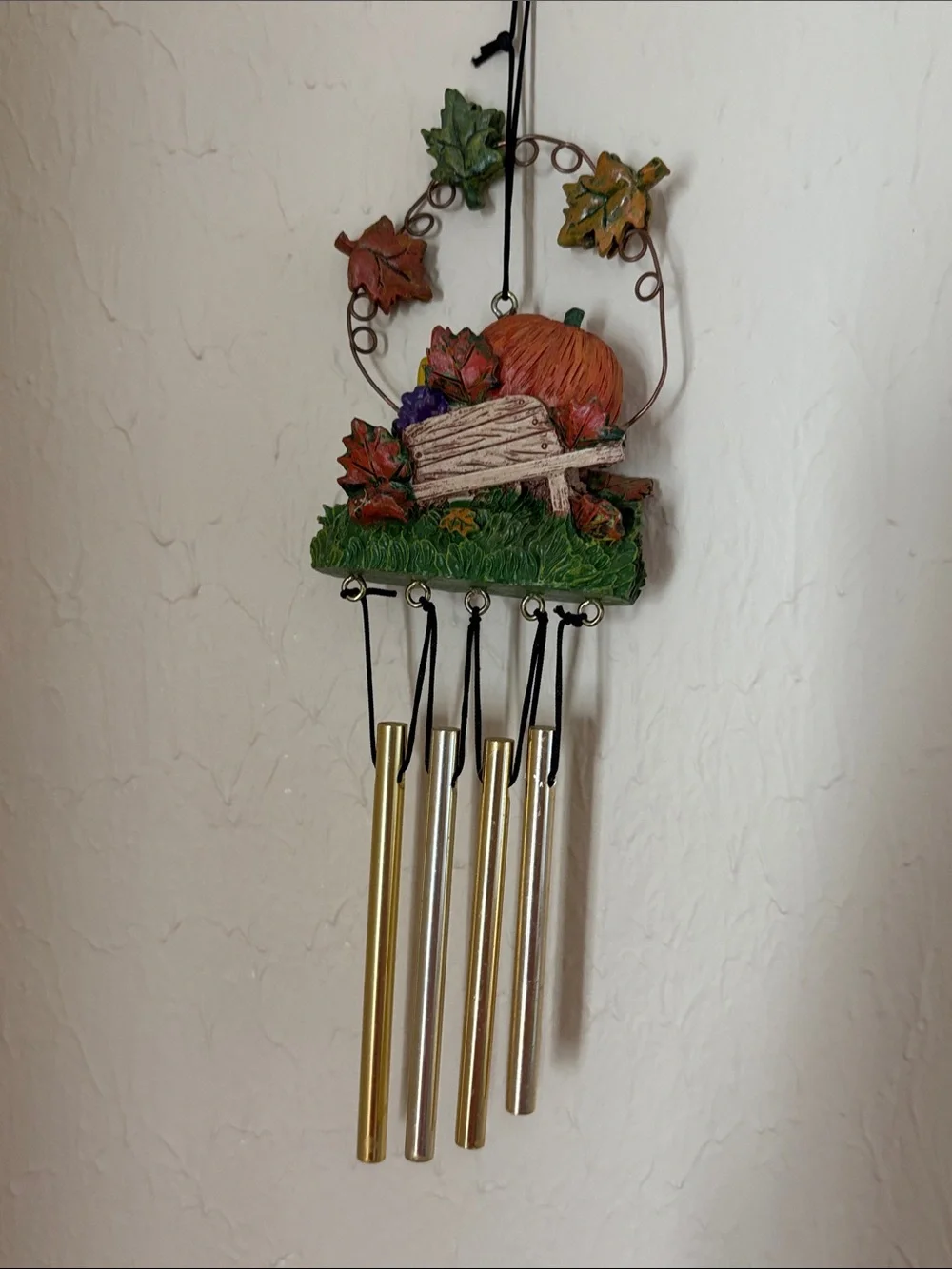 Autumn Harvest Pumpkin Wind Chime Wall Decor - Fall Colors